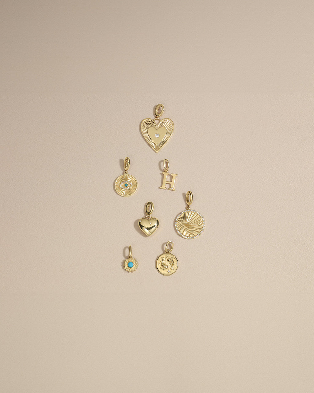 14K Diamond Vintage Alphabet Charm