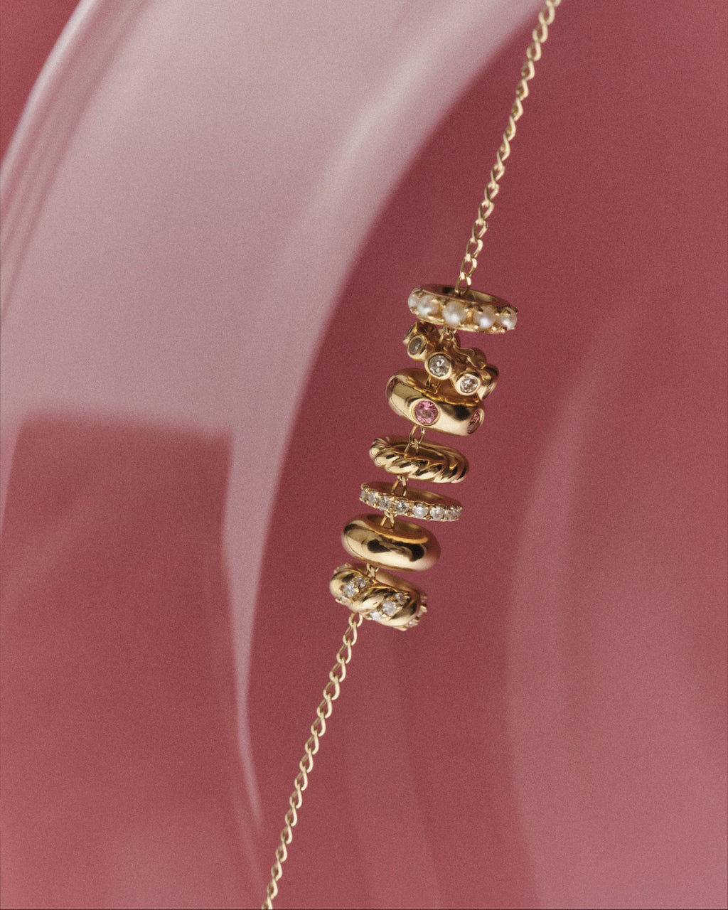 14K Gold Pearl Halo Charm