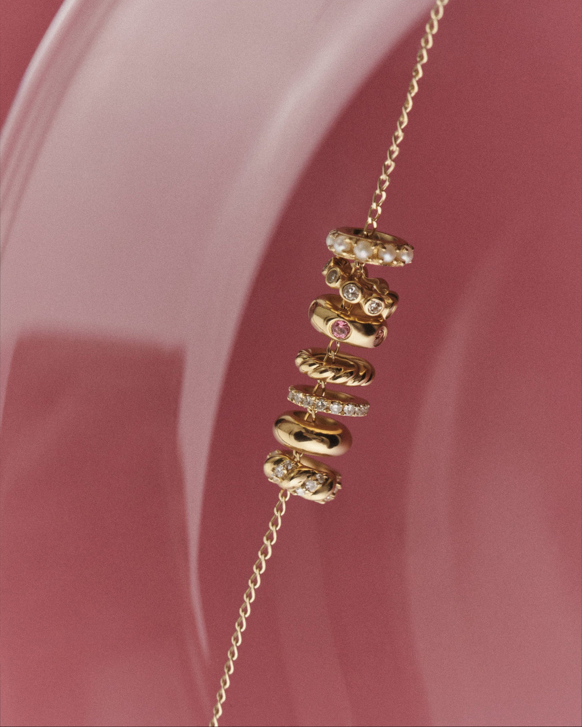 14K Gold Pearl Halo Charm